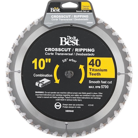 All-Source Professional 10 In. 40-Tooth Crosscut/Ripping Circular Saw Blade 415771DB
